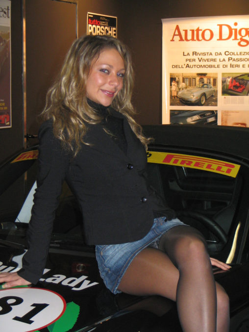 Blonde Short Skirt Upskirt on Car