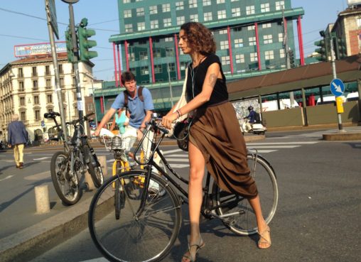 Hot Girl with Bicycle, Tattoo, and Legs for Days