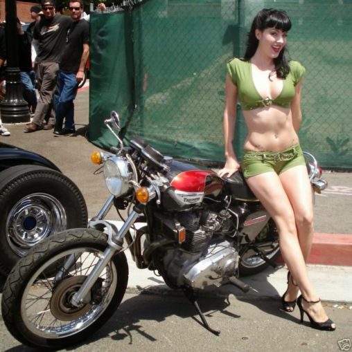 Pinup Girl with Motorcycle